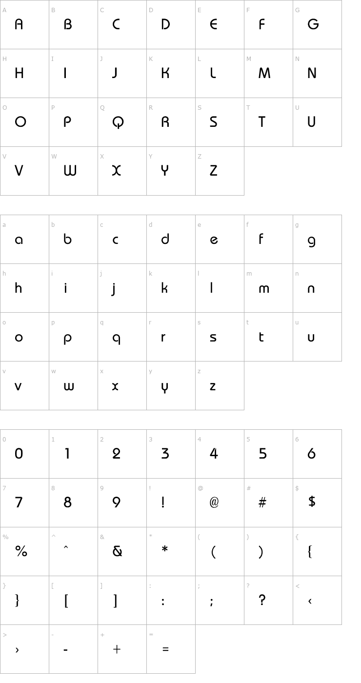 Character Map Opal Font