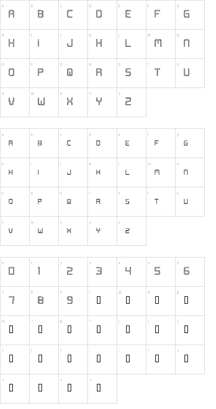 Character Map OpenMind Font
