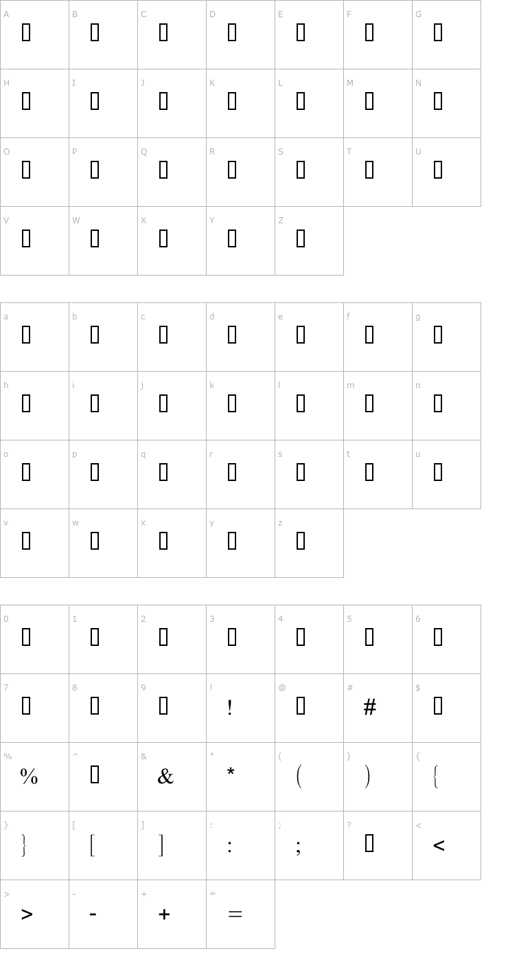 Character Map OpenSymbol Font