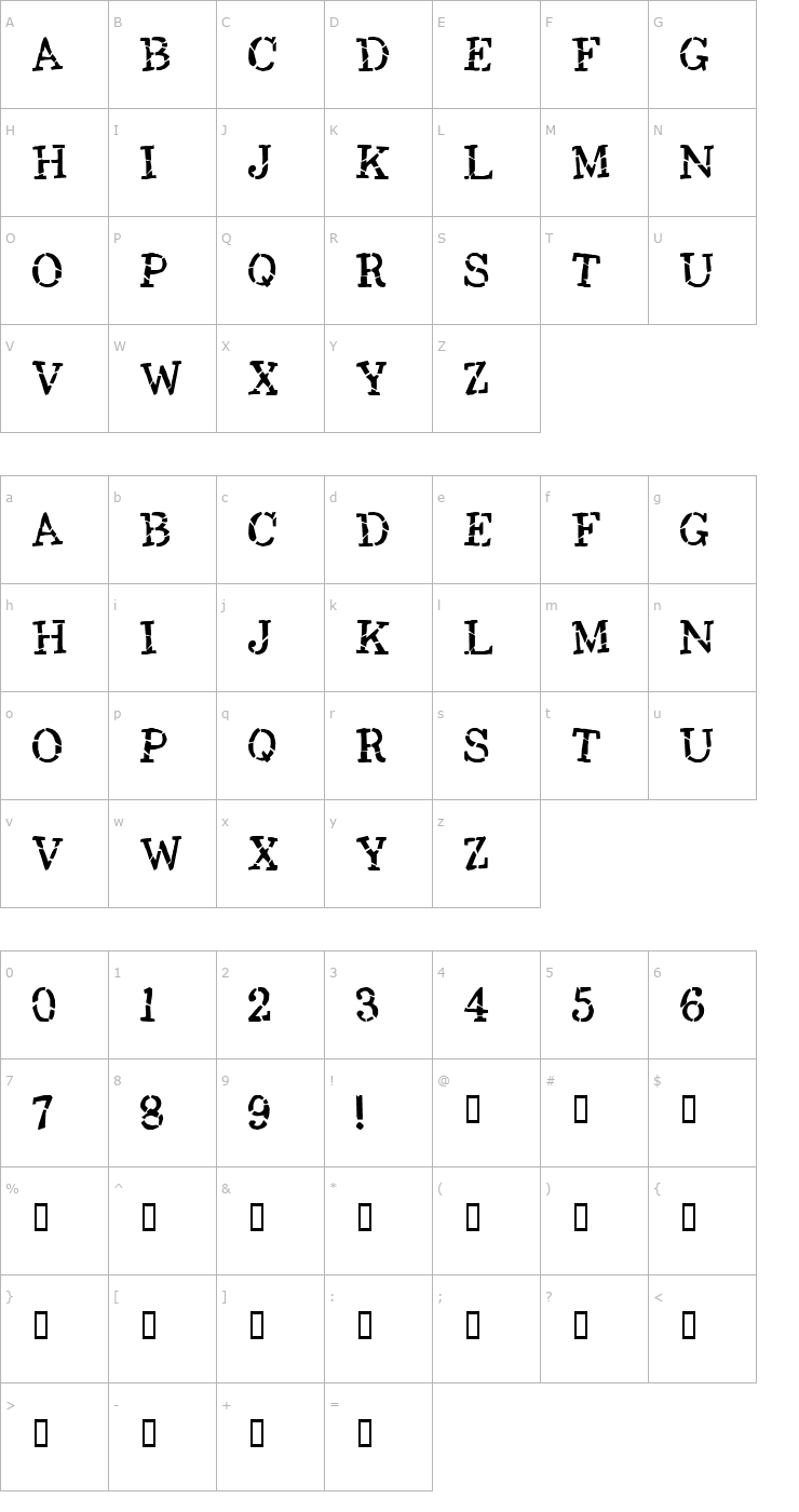 Character Map Opium Font
