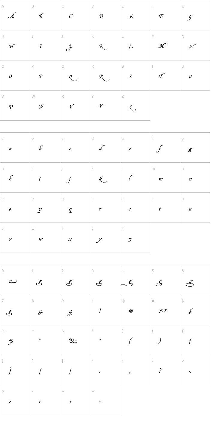 Character Map Opsmarckt Alternative Font