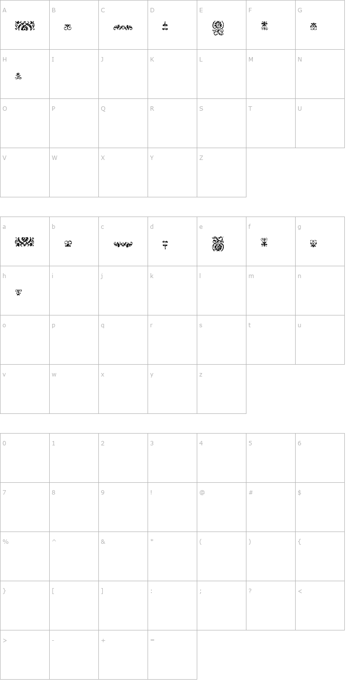 Character Map Opsmarckt Borders Font