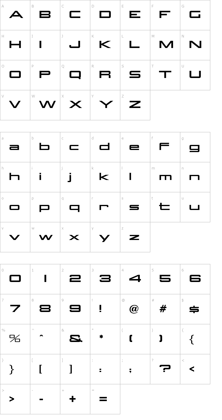 Character Map OPTIAggie-Solid Font