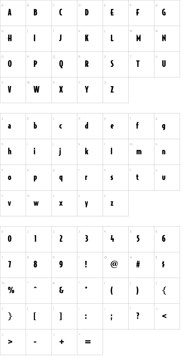 Character Map OPTIJake-Black Font