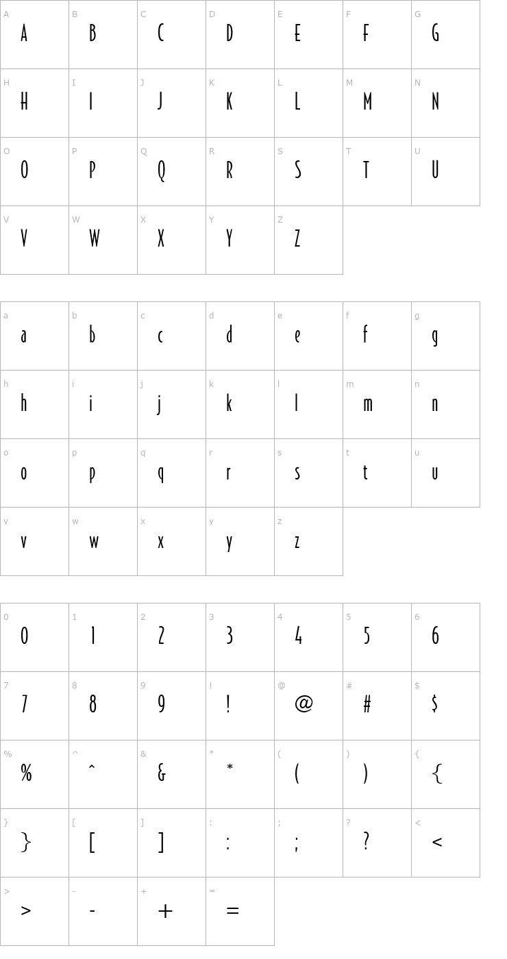 Character Map OPTIJake Font