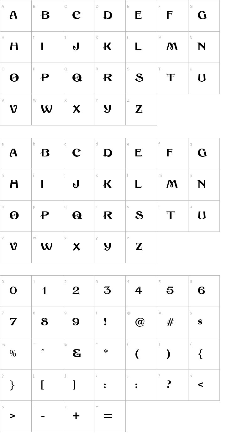 Character Map OPTISesame Font