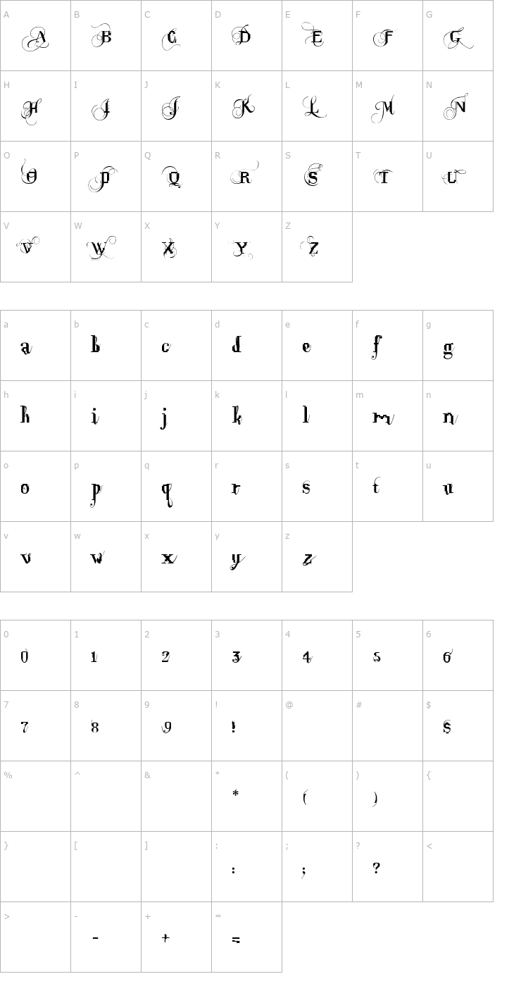 Character Map Opux Pix Font