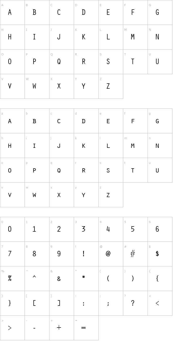 Character Map Oracle Regular Font