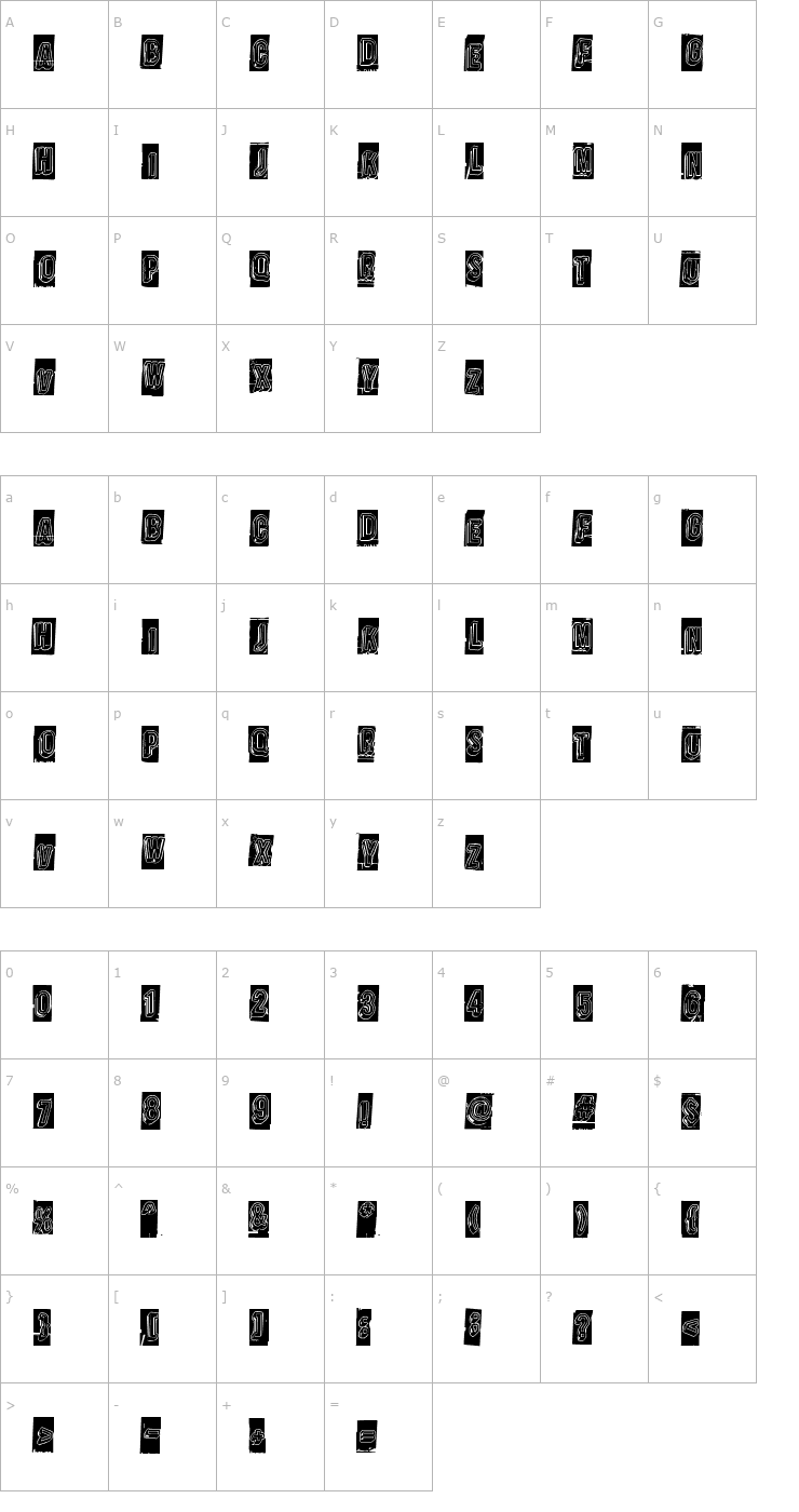 Character Map Oravanpyörä Font