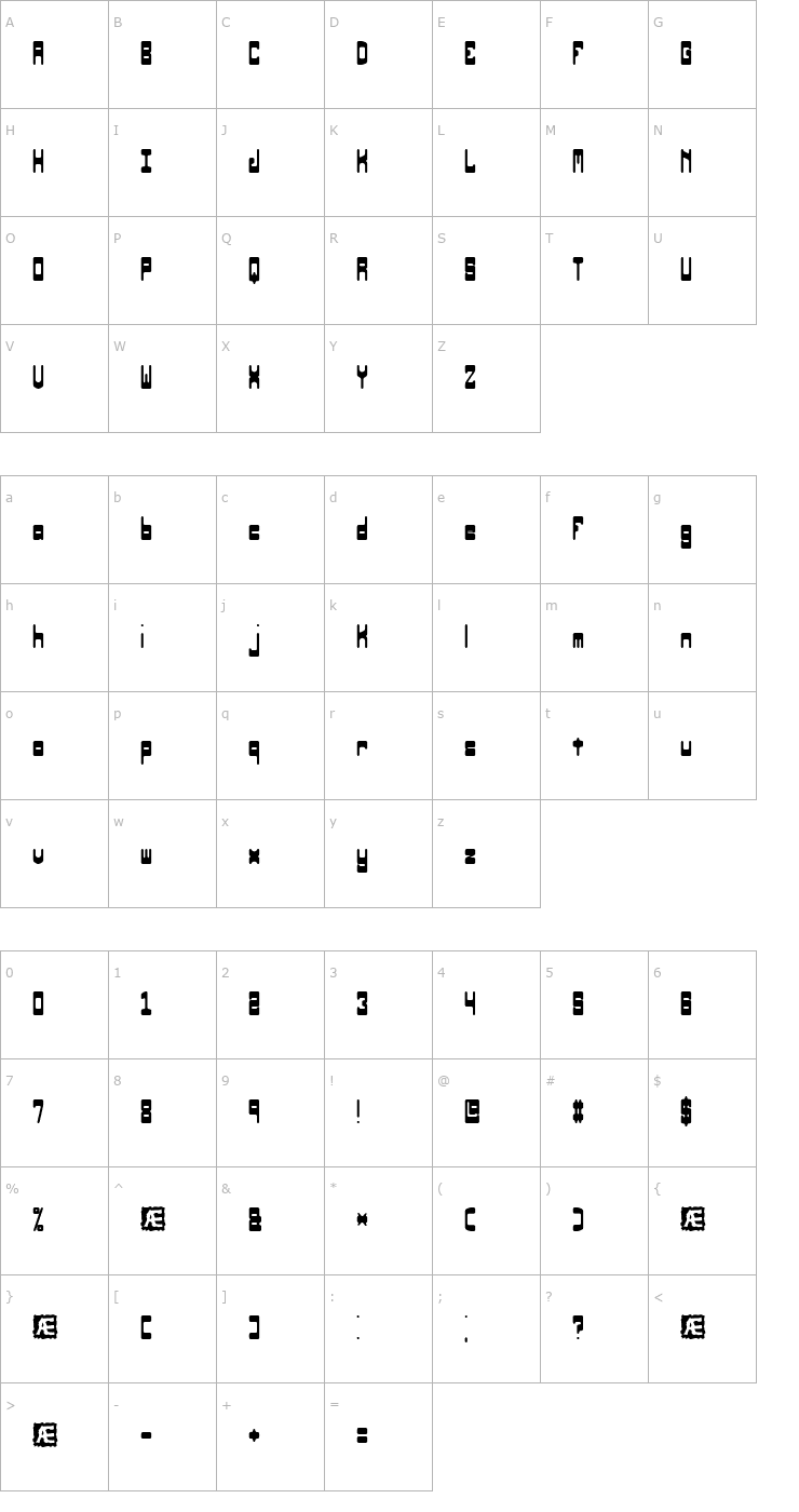 Character Map Orbicular BRK Font