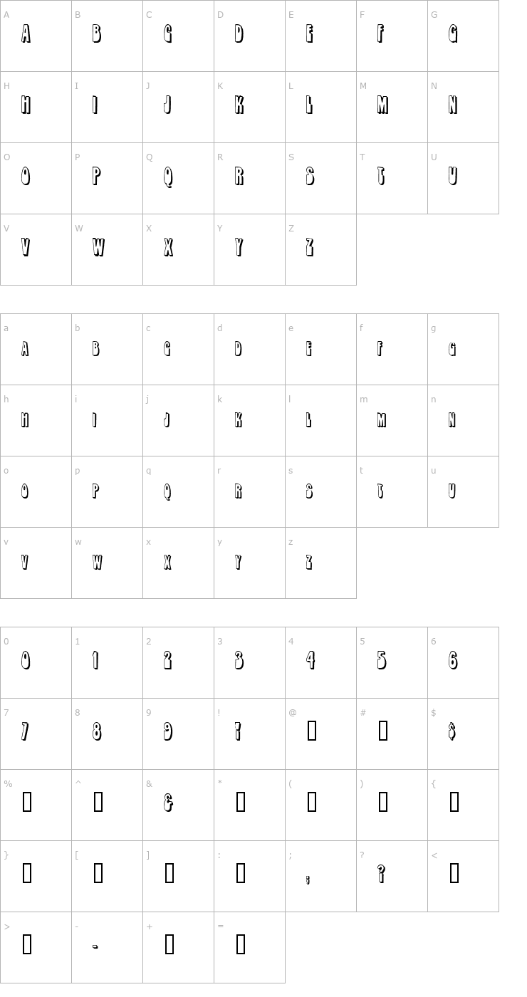 Character Map Orbit Font