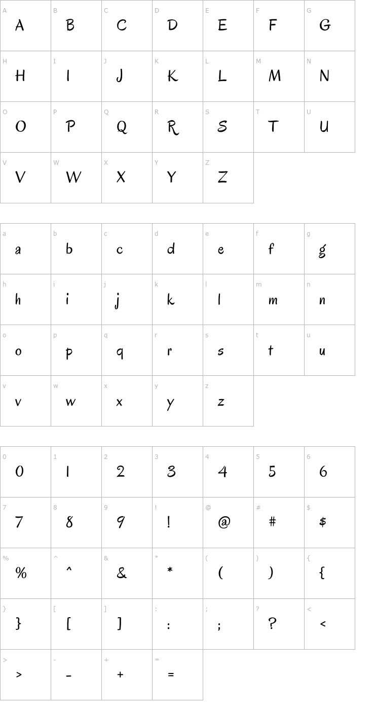 Character Map Oregano Font