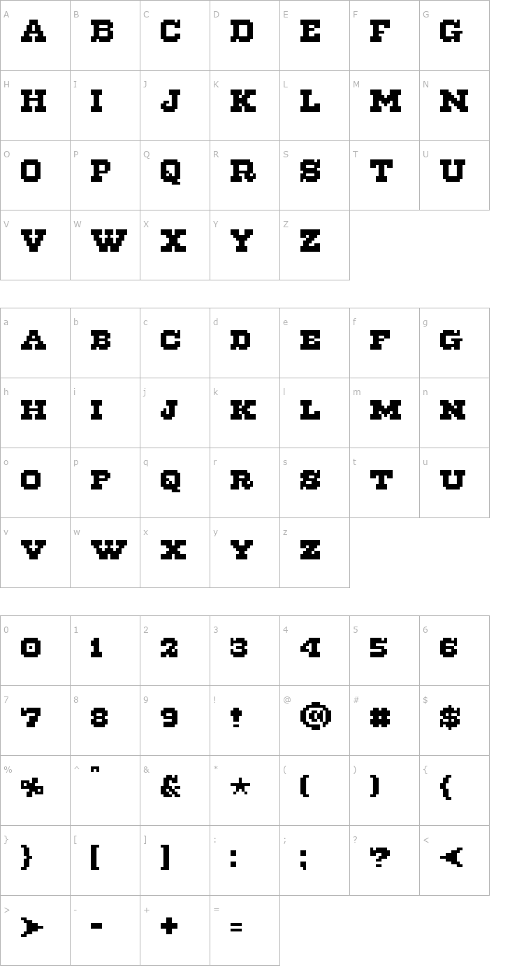 Character Map Orgill Font