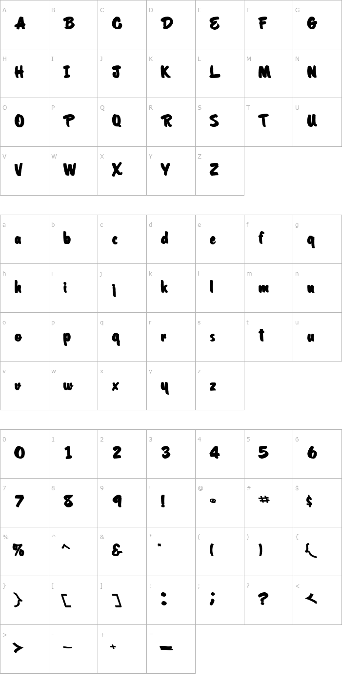Character Map OrielScriptSSK Bold Font