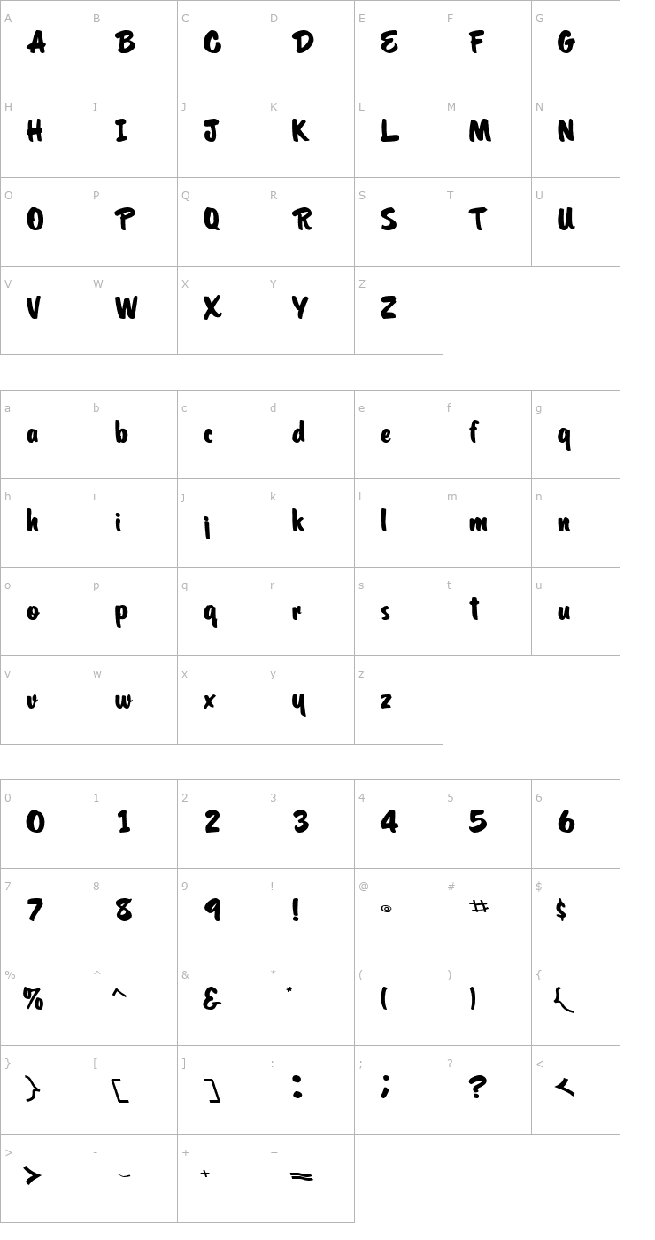 Character Map OrielScriptSSK Font