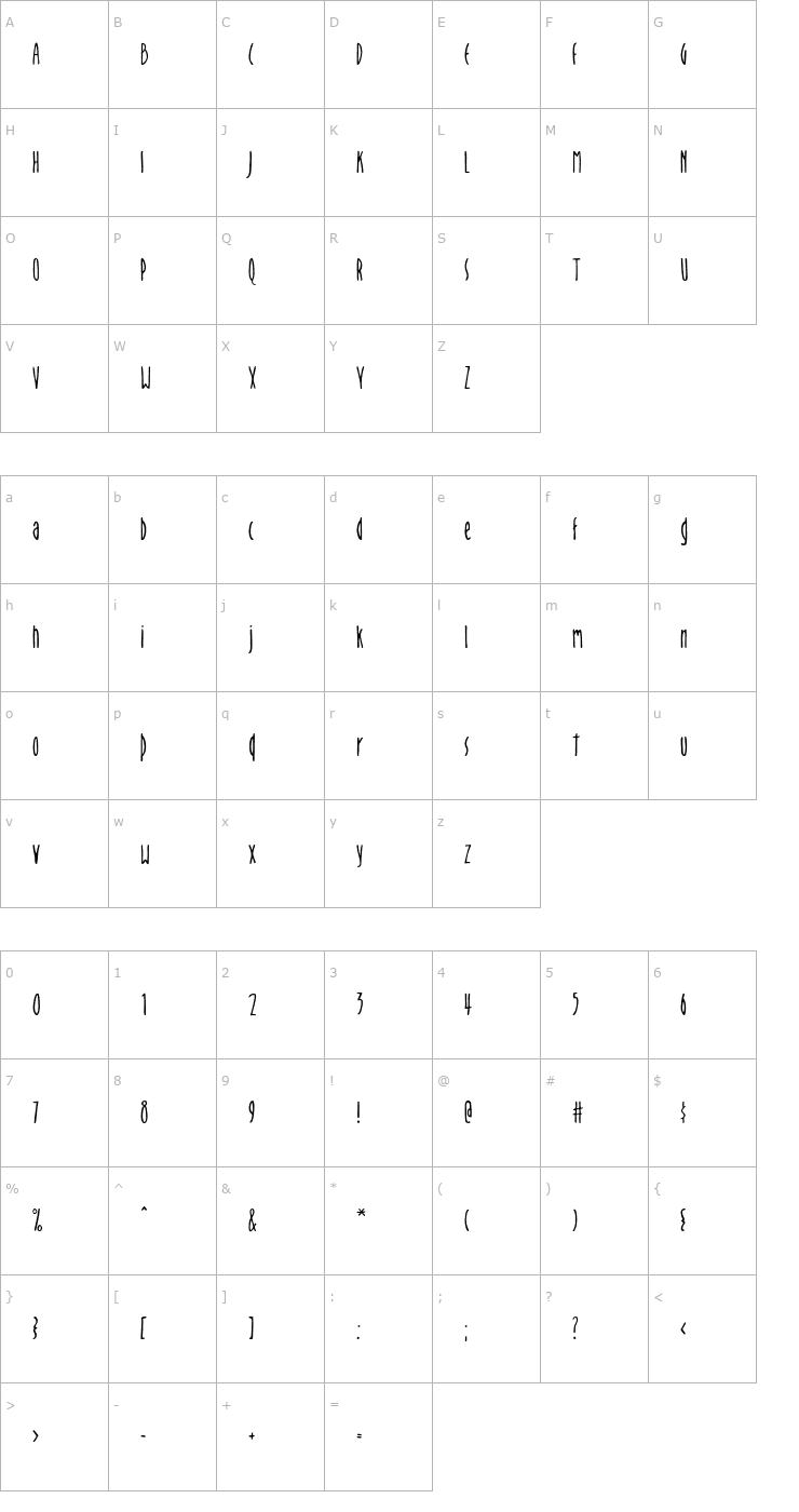 Character Map Orion OTF Font