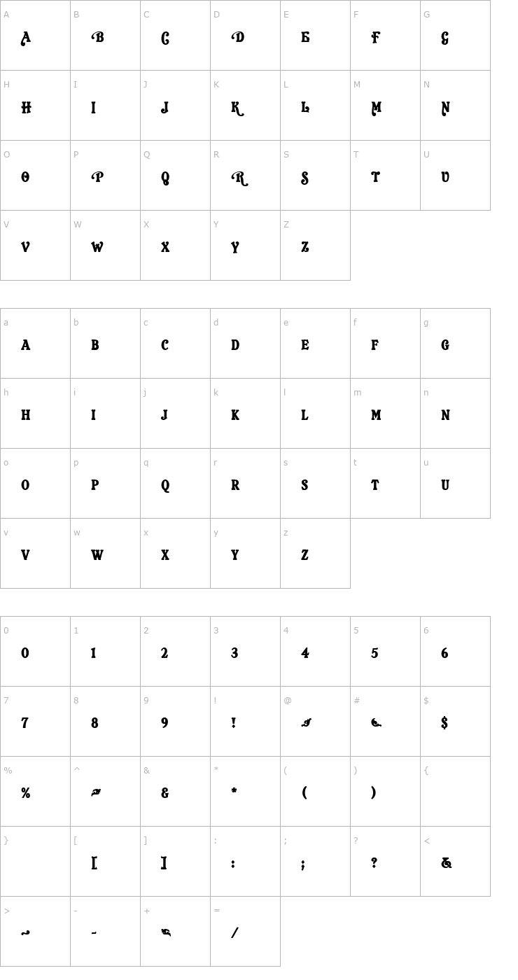 Character Map Orlando LET Black Font