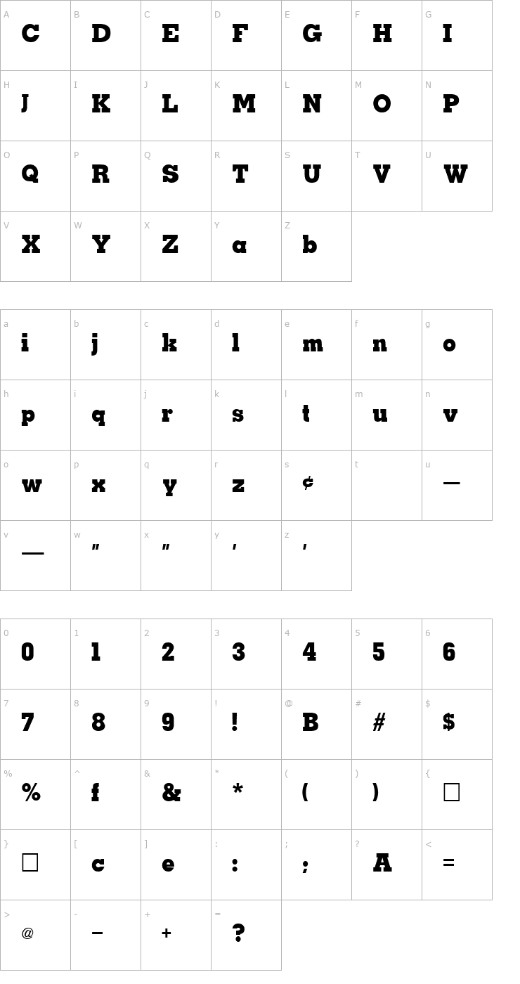 Character Map Orleans Font