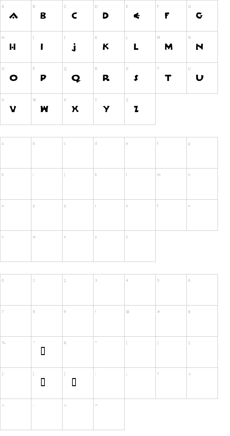 Character Map Orlock Demo Font