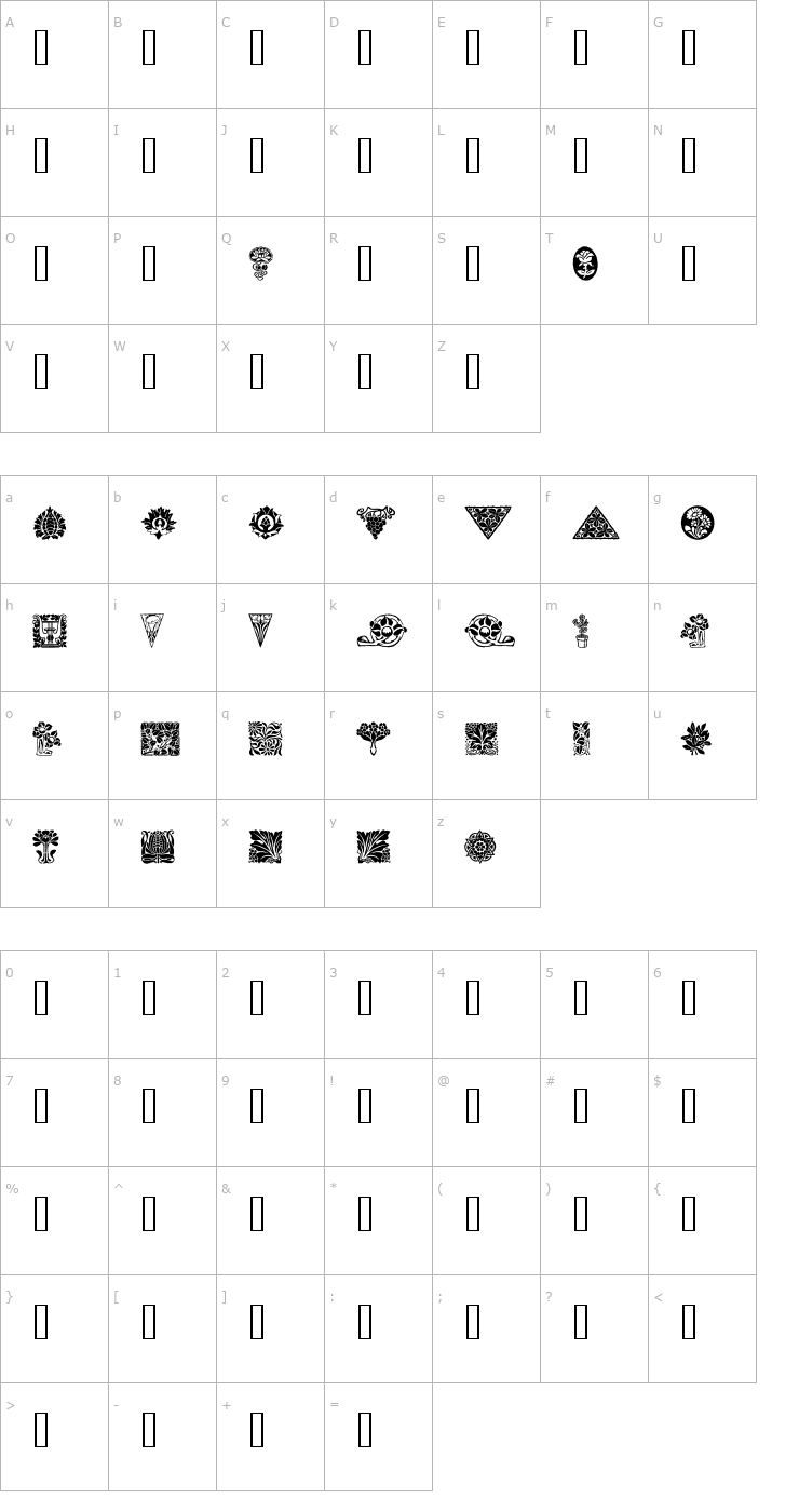 Character Map Ornamenter Font