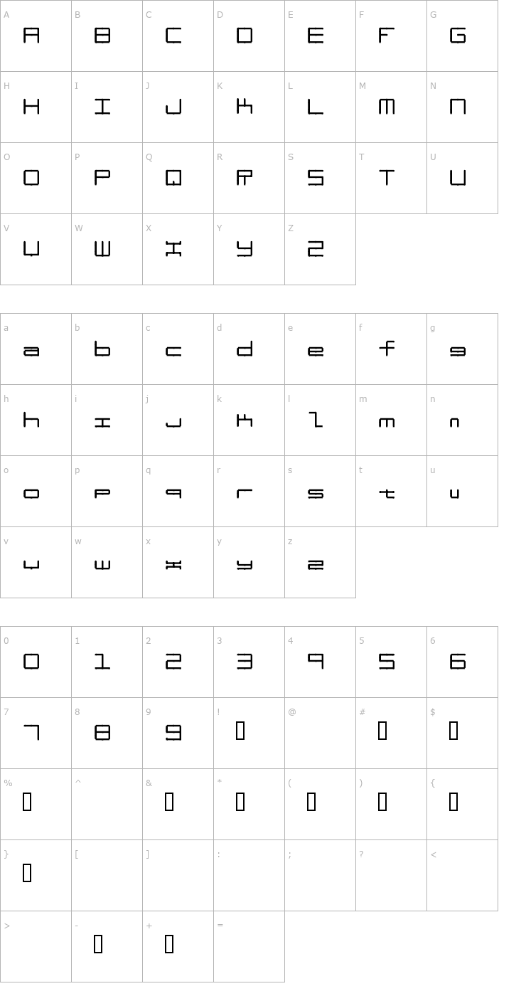 Character Map Oscilloscope 4 Font