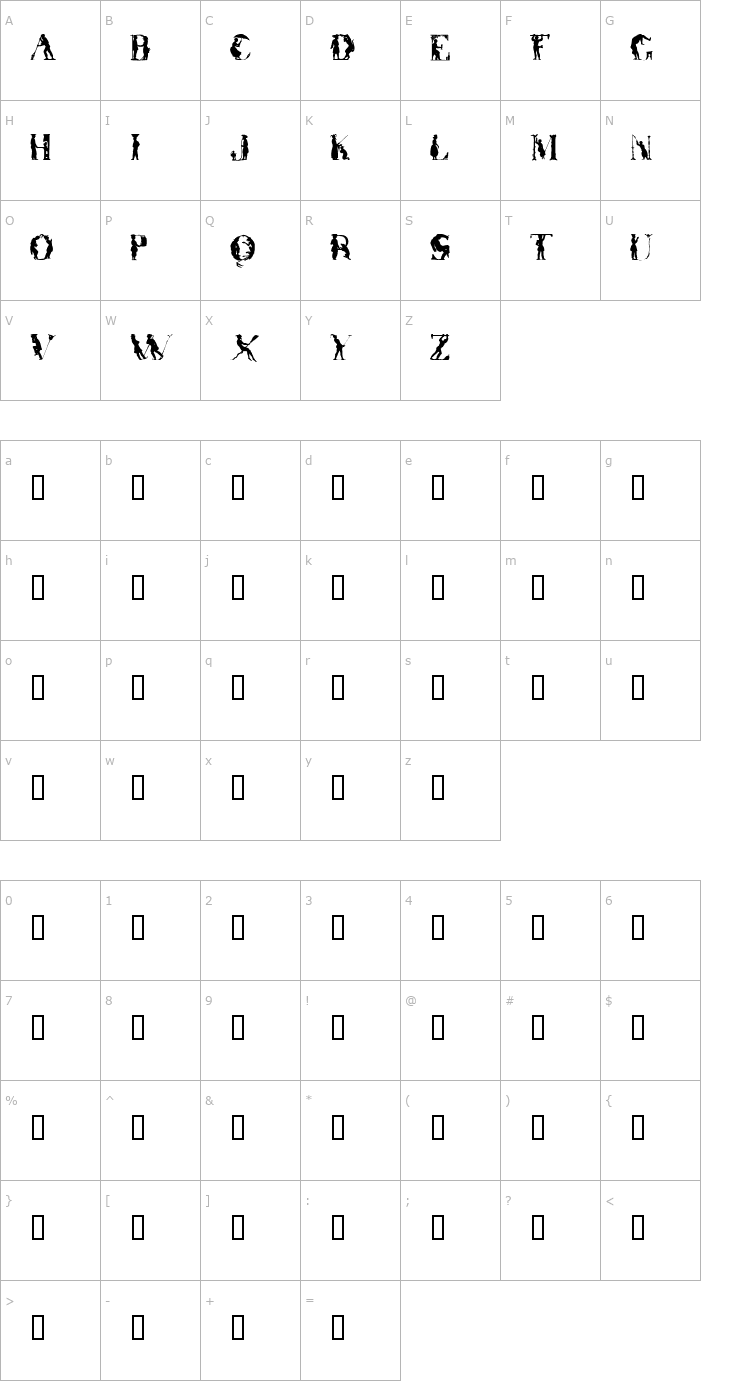 Character Map Otherworld Font