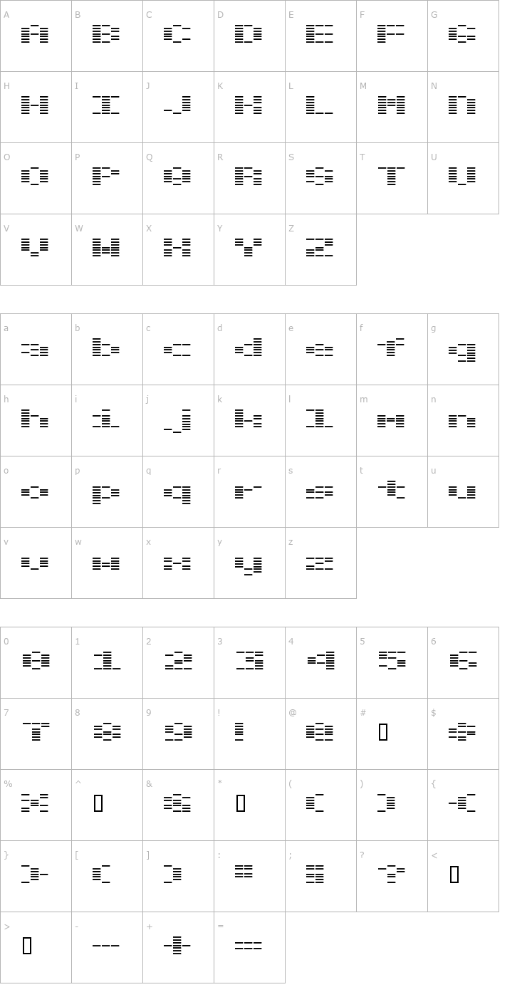 Character Map OTO chouha Font