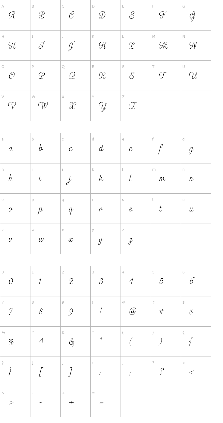 Character Map OttumHmk Font