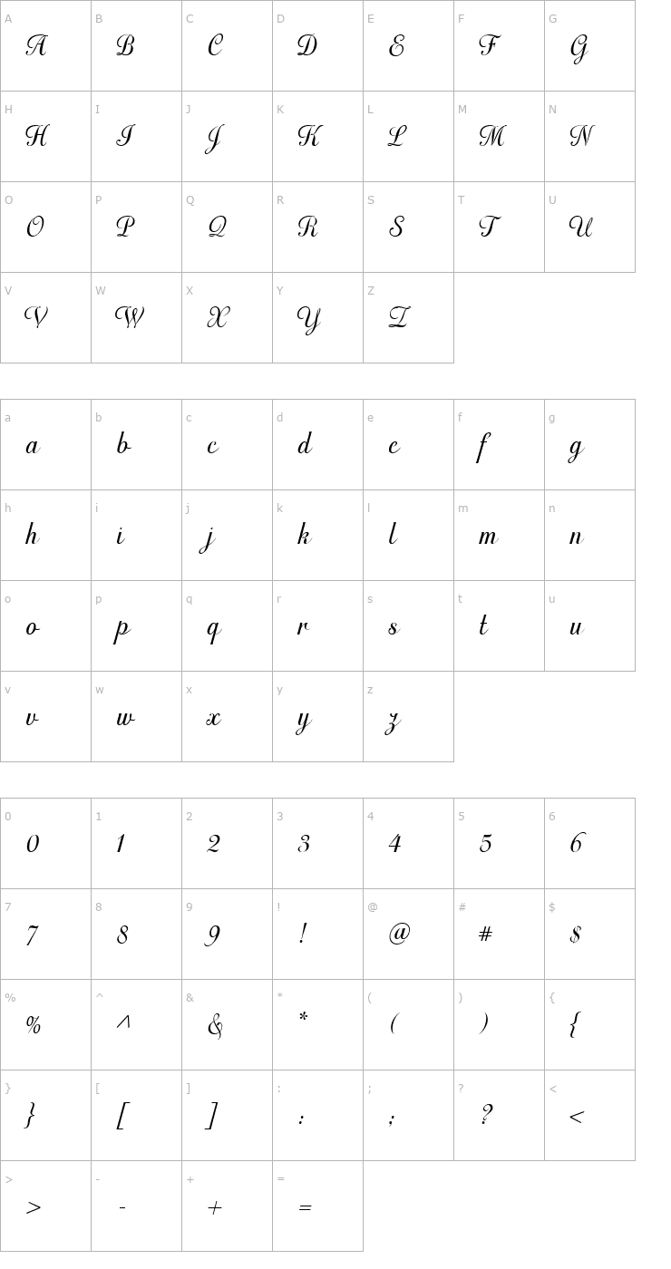 Character Map OttumHmkBold Font
