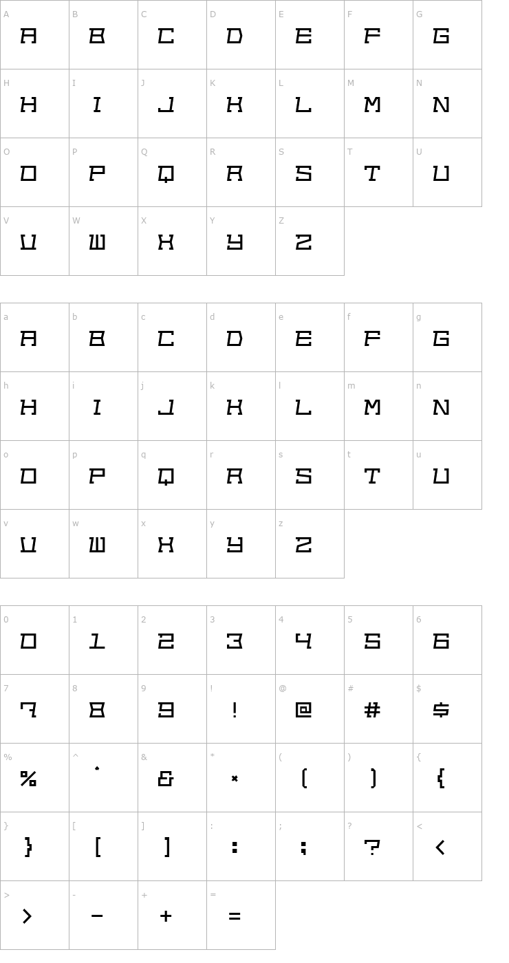 Character Map Out of sight Font