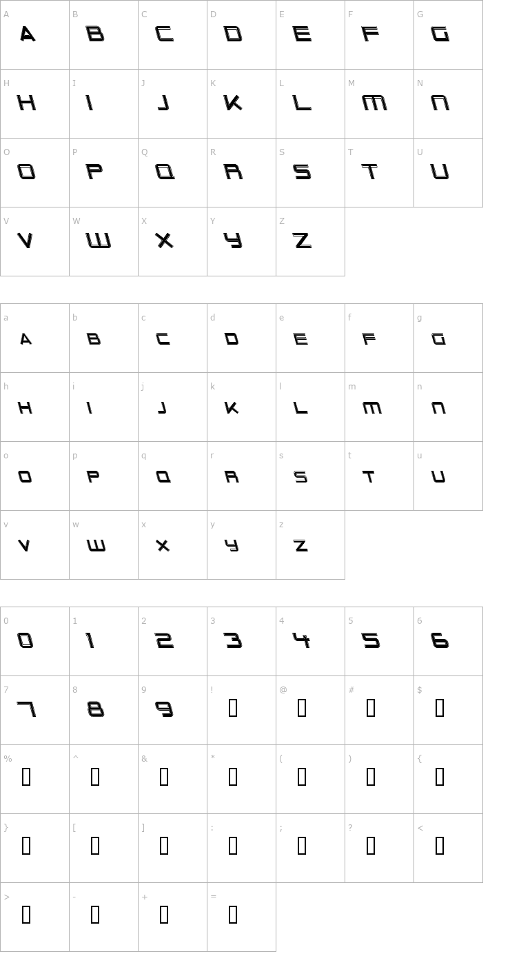 Character Map Outer Limits Italic Font