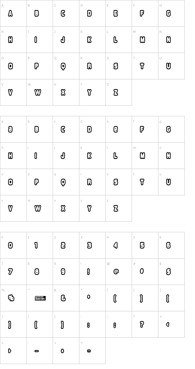 Character Map Overload Burn Font