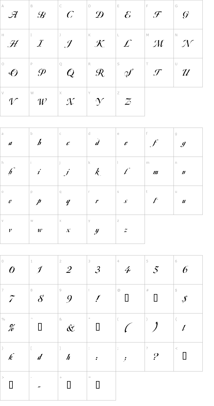 Character Map Ovidius Demi Font