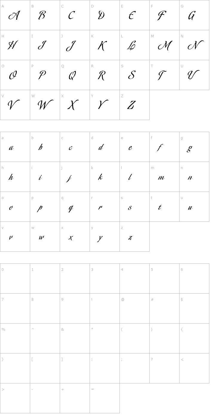 Character Map Oxida Font