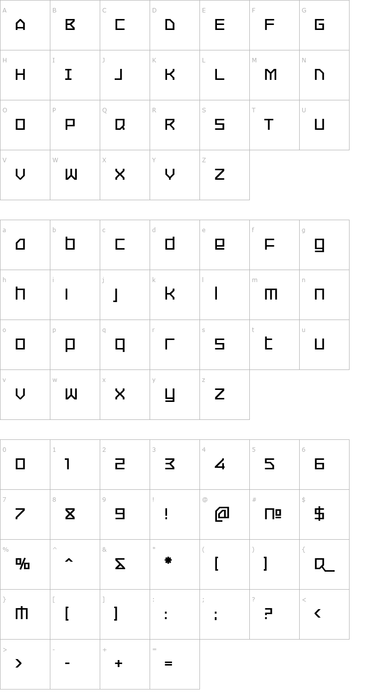Character Map Oxygen Bold Font