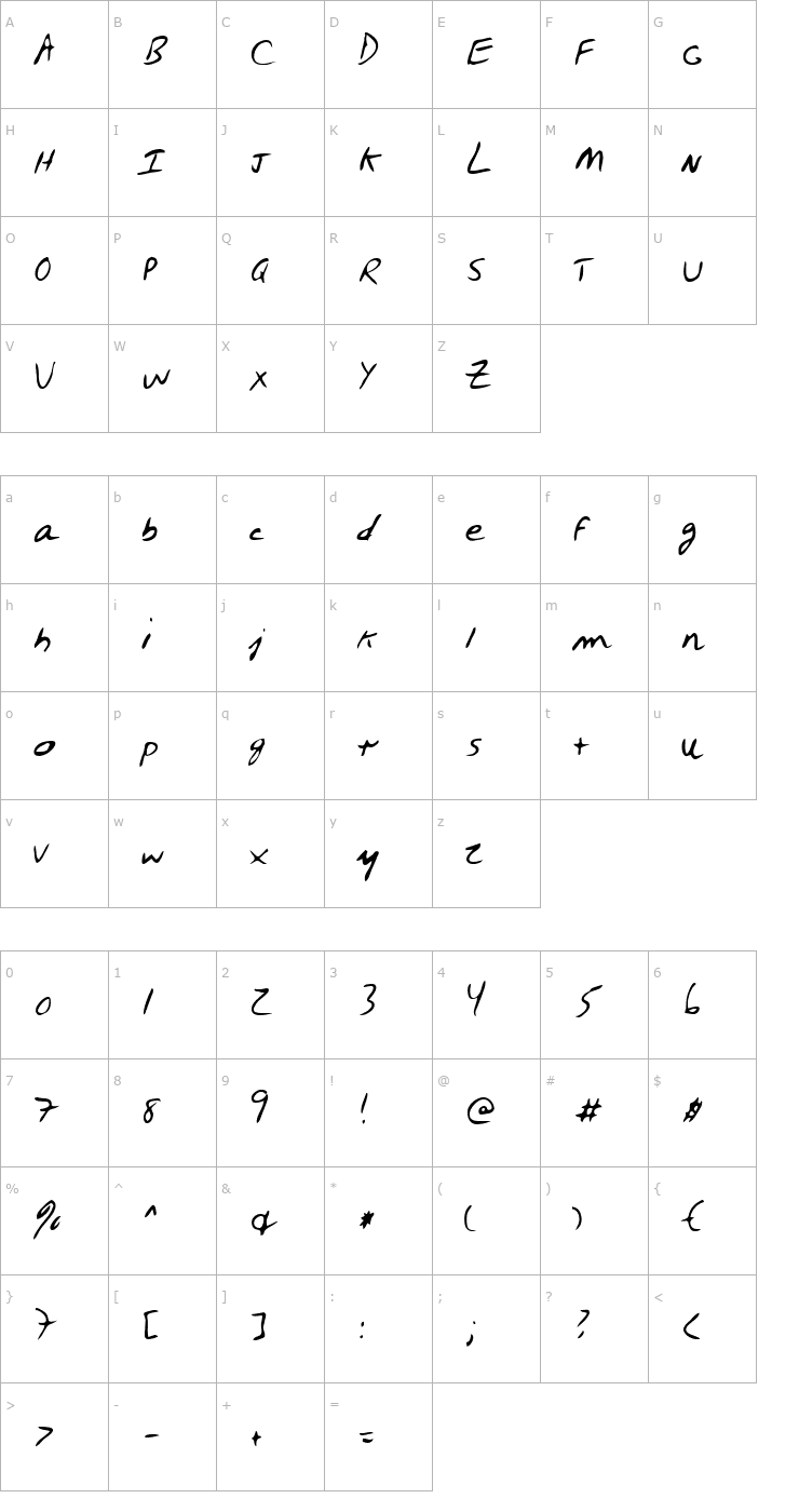 Character Map Oyster Regular Font