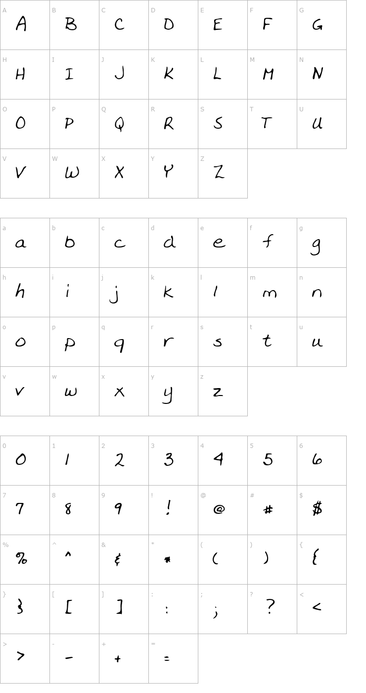 Character Map Oz Regular Font