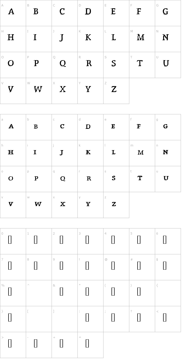 Character Map Påsättning Font