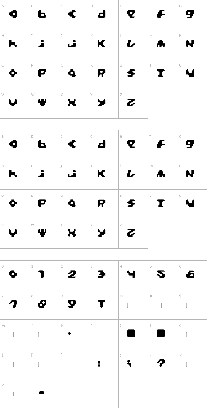 Character Map Paccer-Regular Font