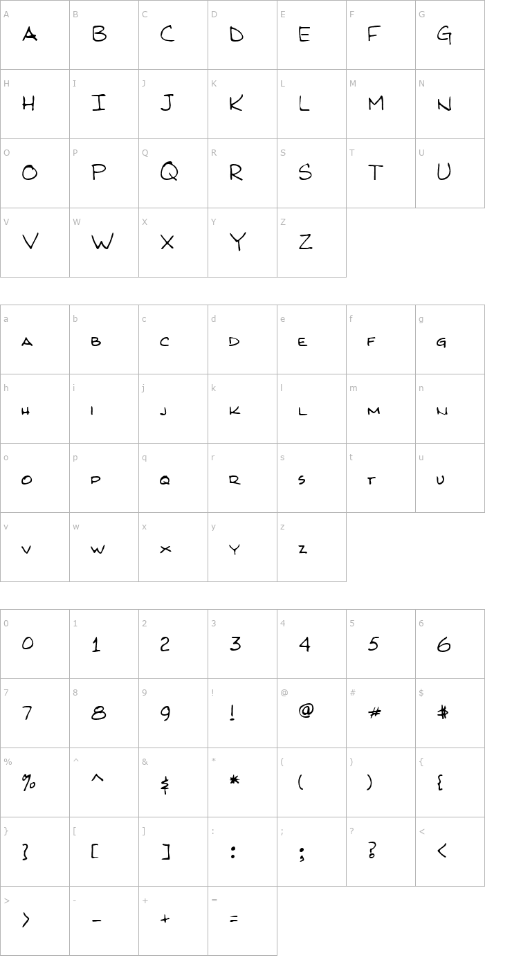 Character Map Page Regular Font