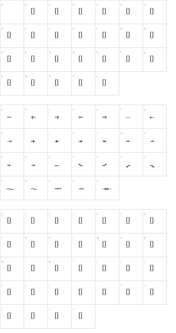 Character Map Page Rules Promo Font