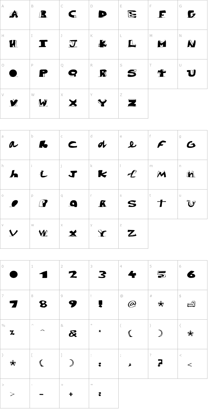 Character Map Paint Black Font