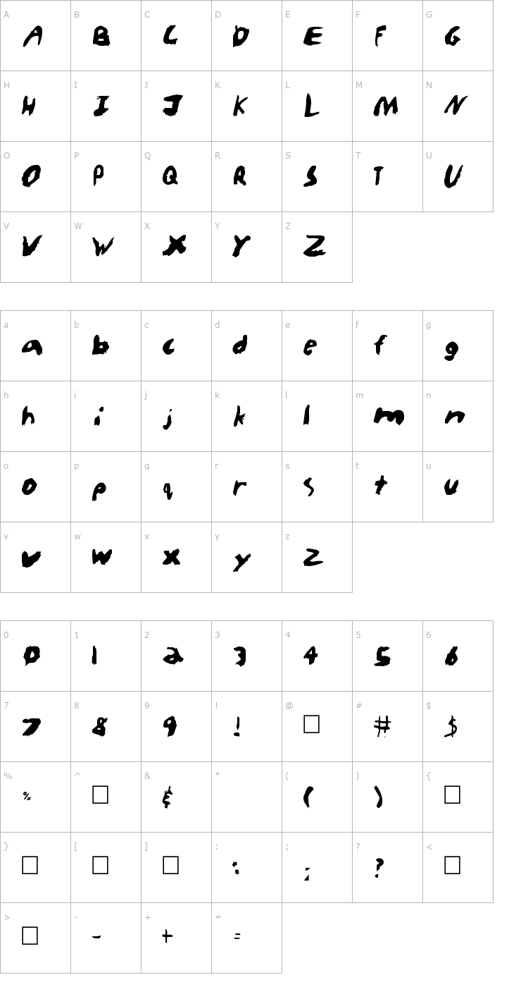 Character Map Paint Regular Font