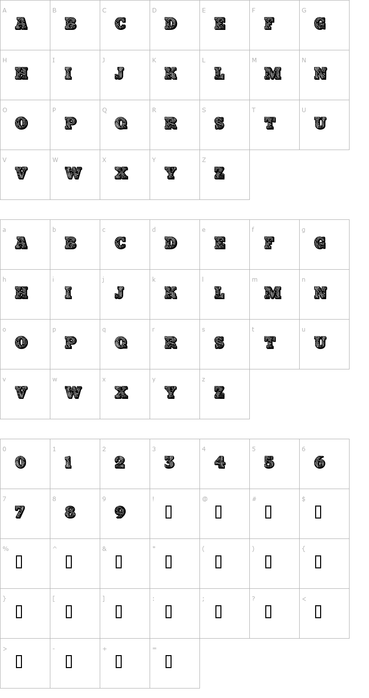 Character Map Paisley Caps Font