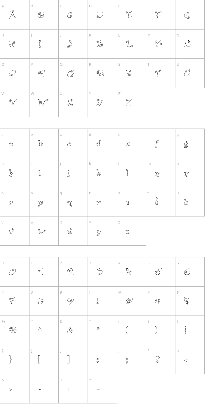 Character Map Paisley ICG 01 Alt Font