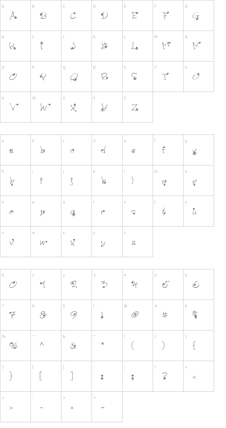 Character Map Paisley ICG 01 Font