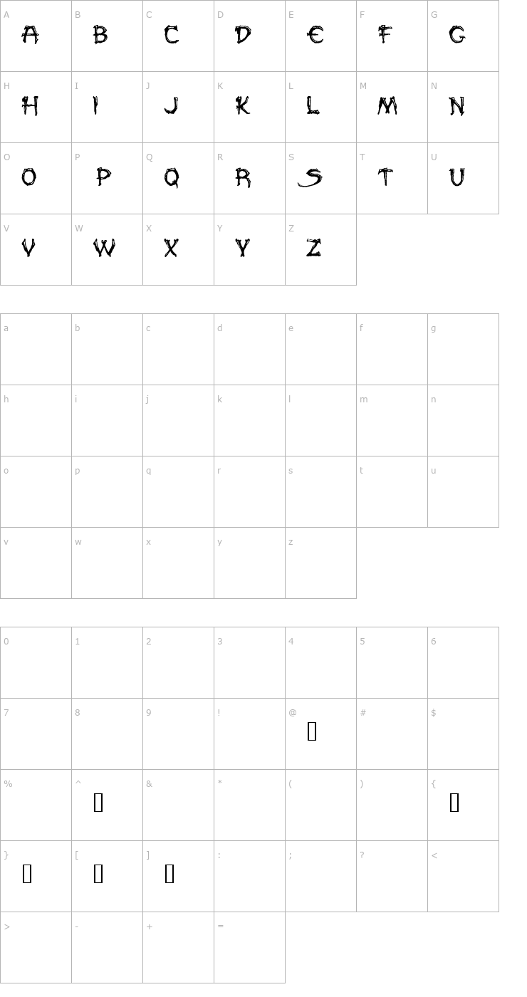 Character Map Paleos Demo Font