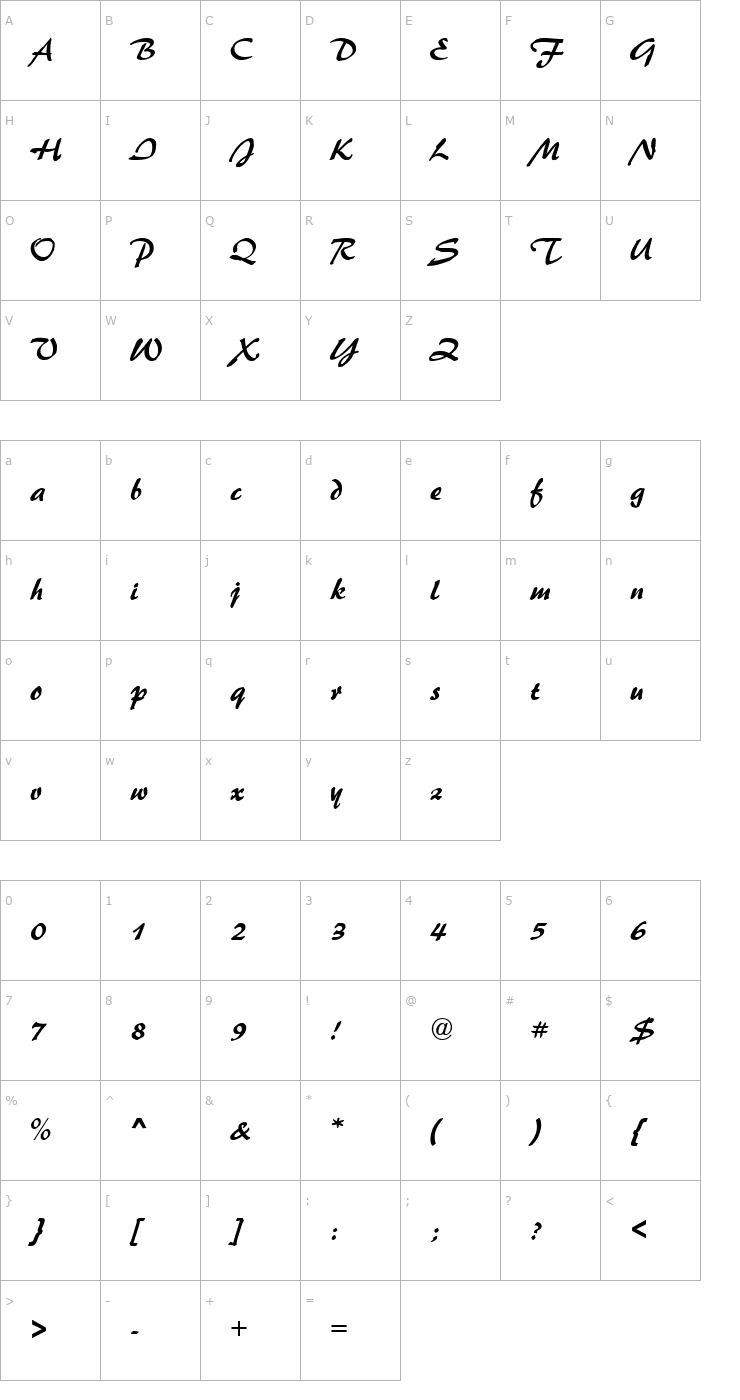 Character Map Palette Regular Font