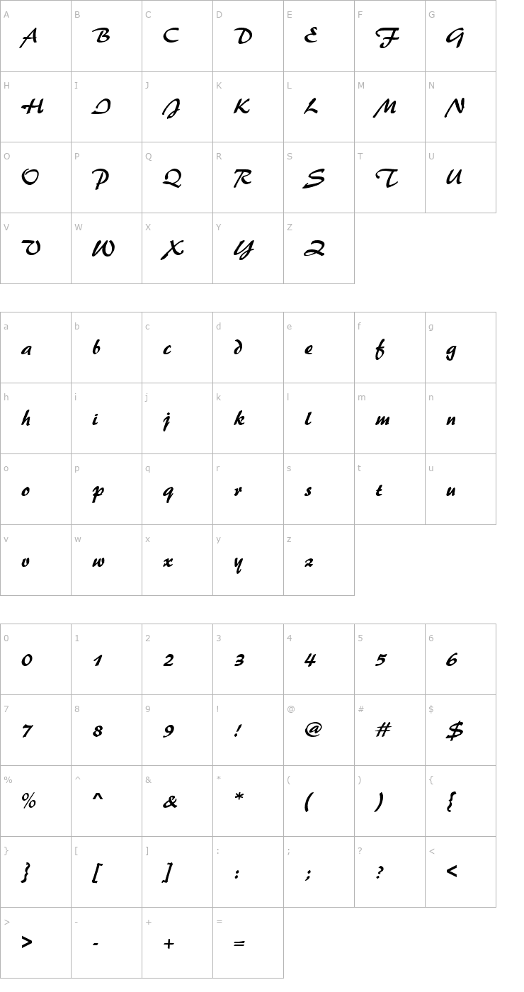 Character Map PaletteD Font