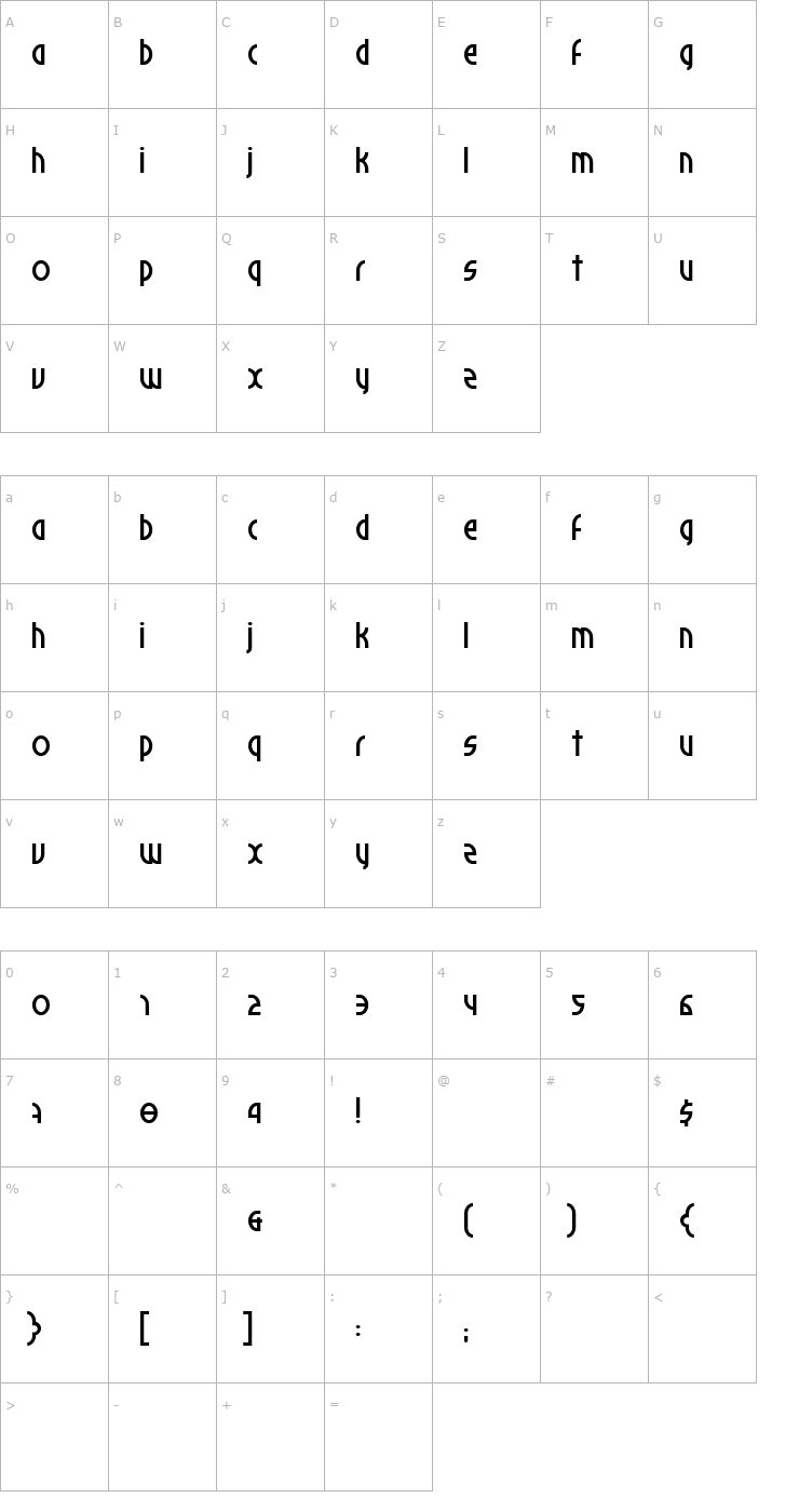 Character Map Palomino Font